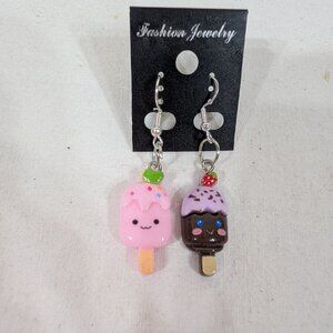 Ice Cream Earrings Strawberry/Chocolate